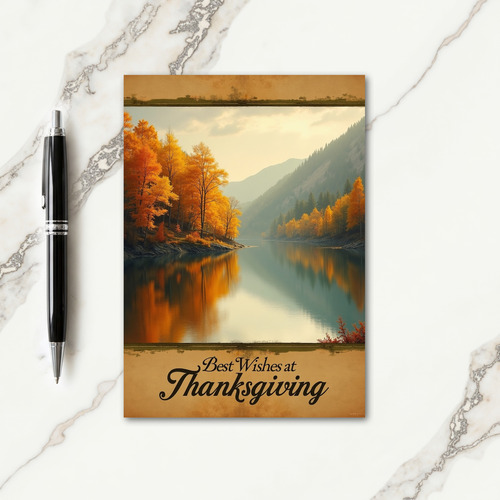 Best Wishes Autumn Lake Card