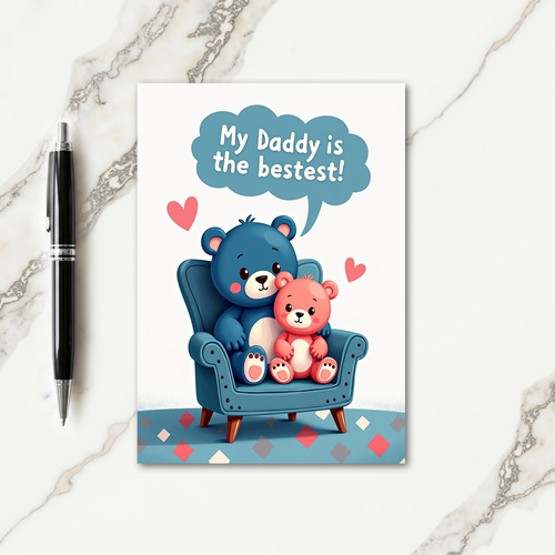 Bestest Daddy Love Hearts Card