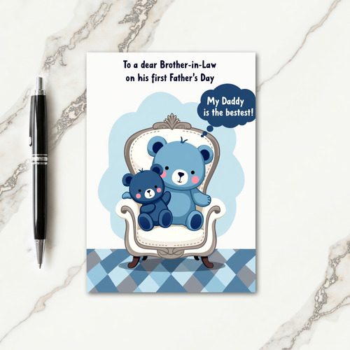 Bestest Daddy Plush Bears Card
