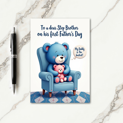 Bestest Daddy Plush Scene Card
