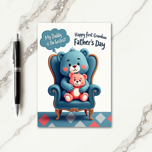 Bestest Grandson Fathers Day Card