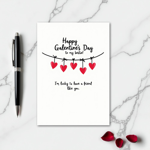 Bestie Galentines Day Heart Card