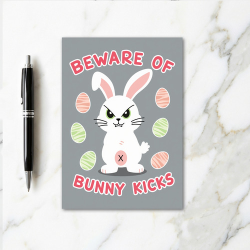 Beware Bunny Kicks Pattern Card