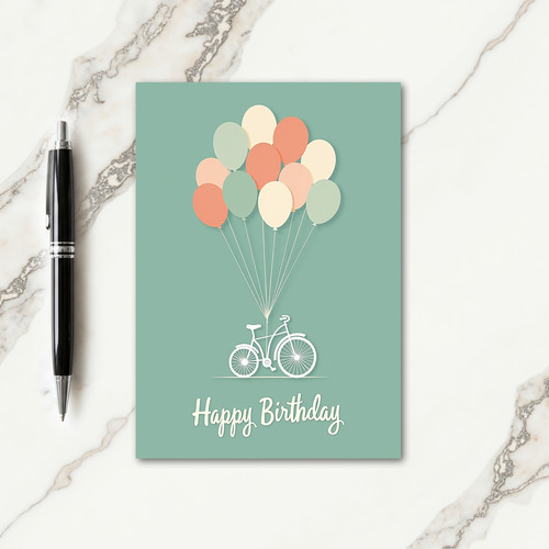 Bicycle Balloons Birthday Card