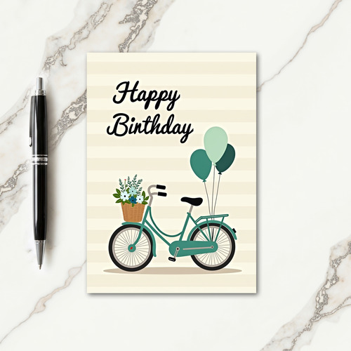 Bicycle Blooms Birthday Card