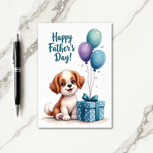 Big Eyed Puppy Fathers Day Card