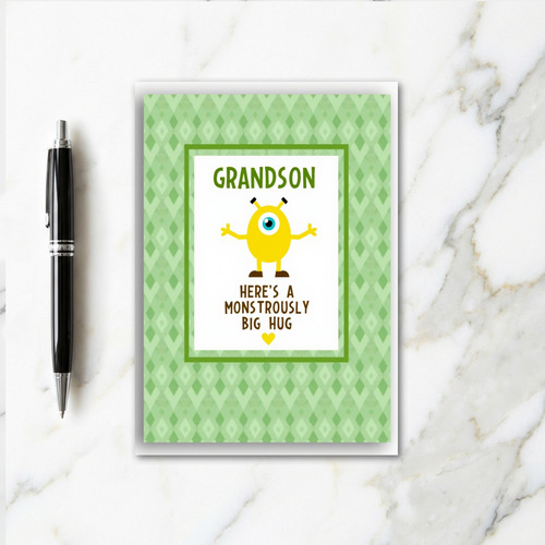 Big Hug Grandson Monster Card