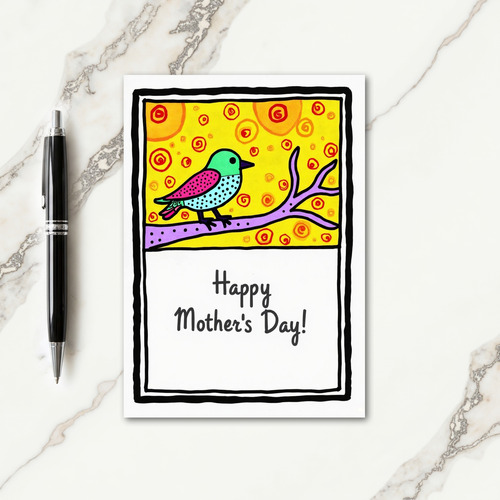 Bird And Floral Mothers Day Card