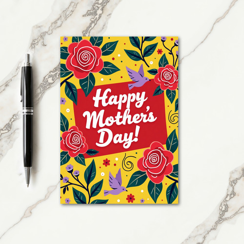 Bird And Flower Mothers Day Card