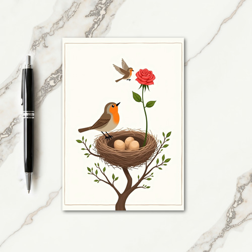 Bird And Rose Mothers Day Card