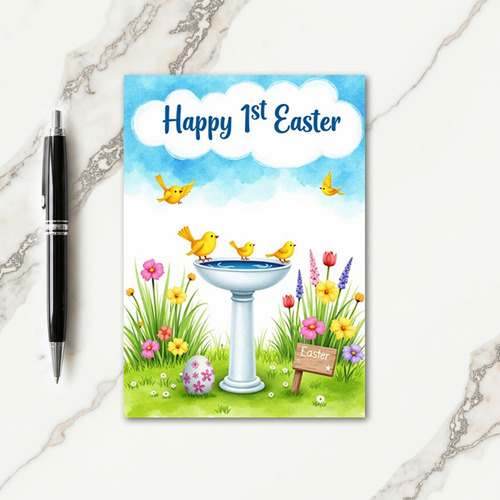 Bird Flower Springtime Celebration Card