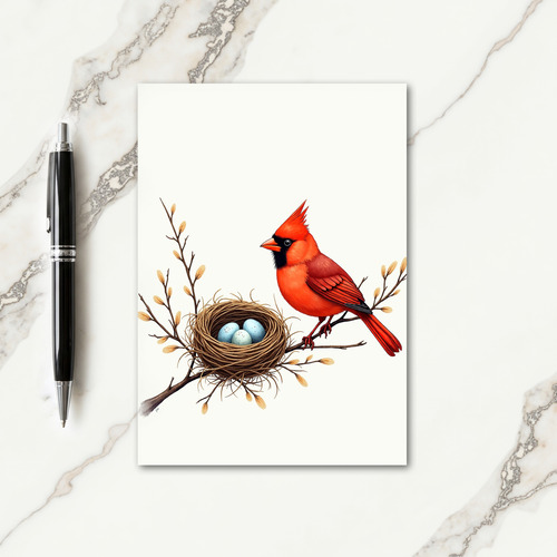 Bird Nest Illustration Mothers Card
