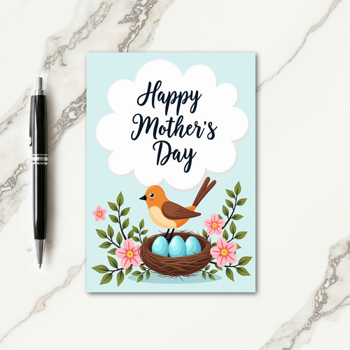 Bird Nest Mothers Day Card