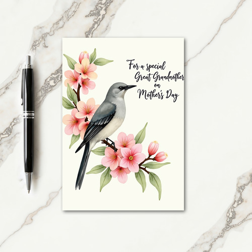 Bird On Branch Mothers Day Card
