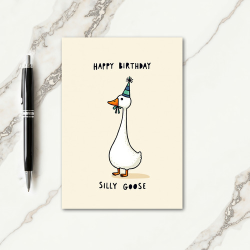 Bird Party Hat Birthday Card