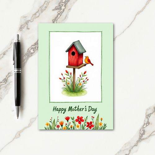 Birdhouse Mothers Day Art Card