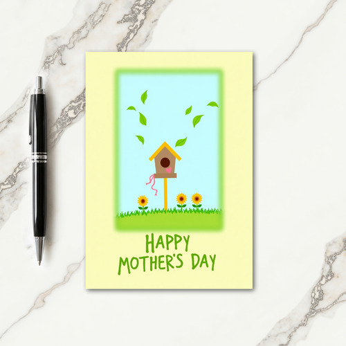 Birdhouse Mothers Day Illustration Card