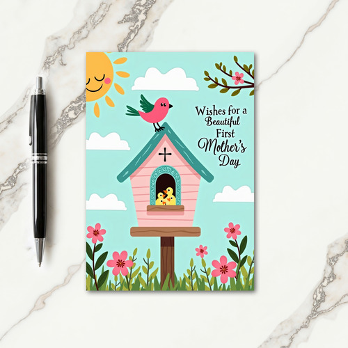 Birdhouse Mothers Day Scene Card