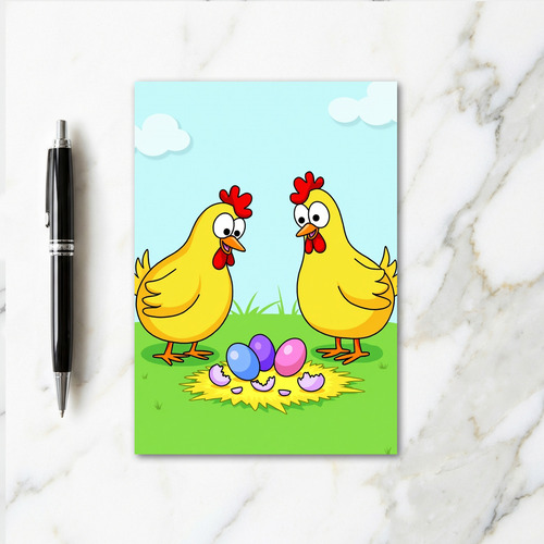 Birds And Pastel Eggs Card