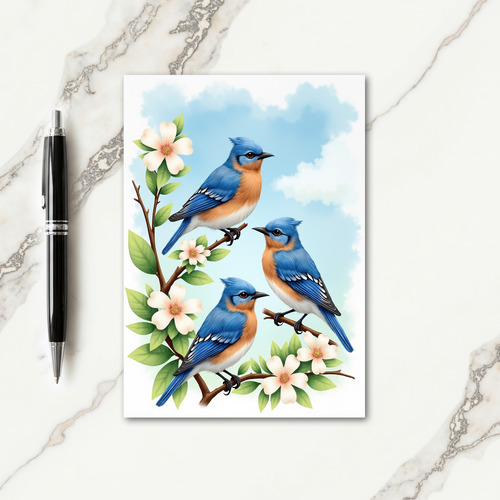 Birds Blossoms Mothers Day Card