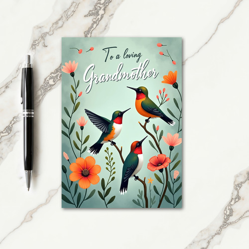 Birds Floral Grandmother Card