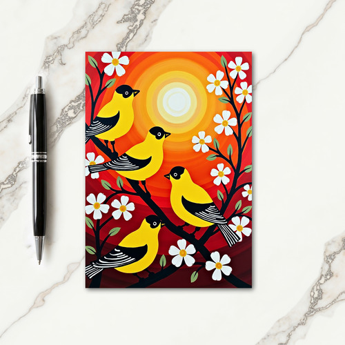 Birds Graphic Birthday Card