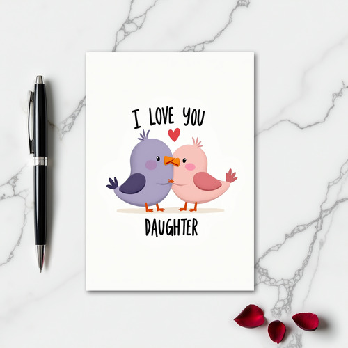 Birds Heart Daughter Love You Card