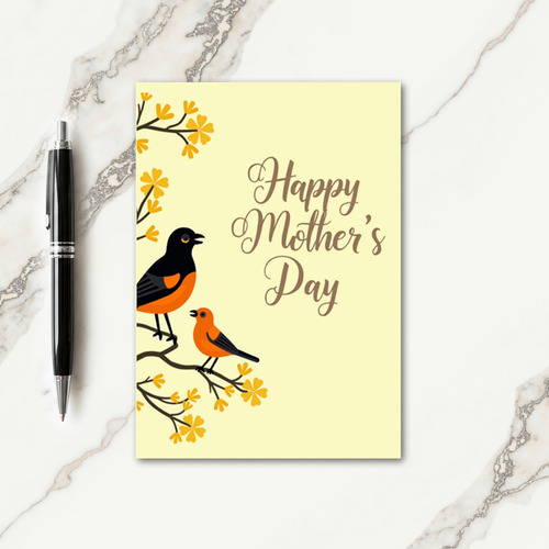 Birds Mothers Day Message Card