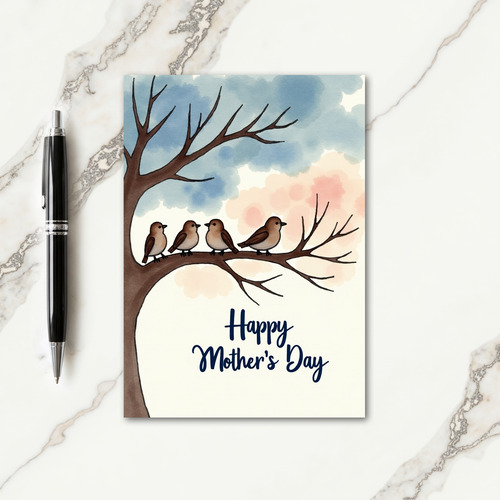 Birds Mothers Day Scene Art Card