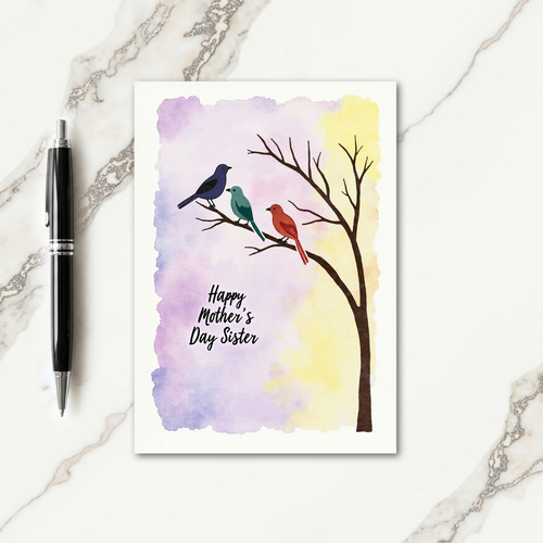 Birds Mothers Day Sister Card