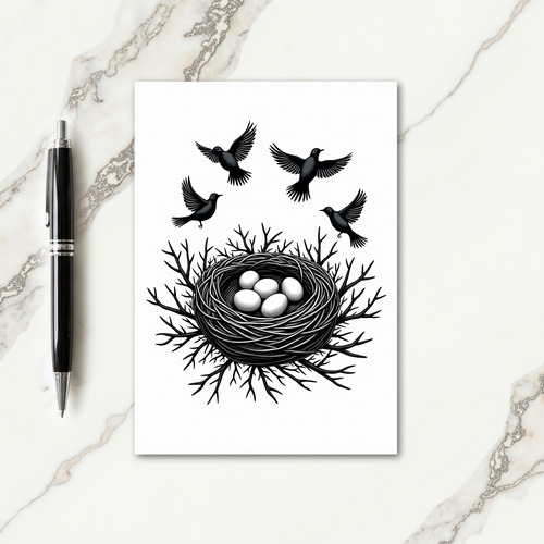 Birds Nest Mothers Day Art Card