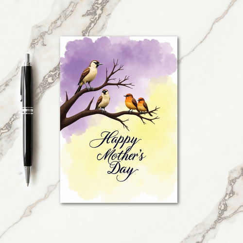 Birds On Branch Mothers Day Card