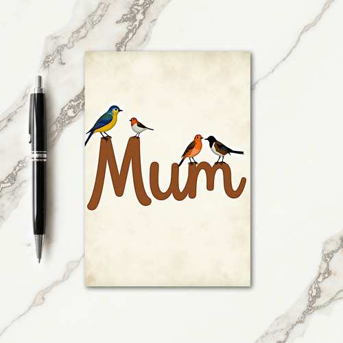 Birds On Mum Mothers Day Card