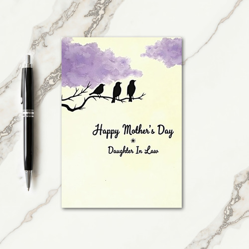 Birds Silhouettes Mothers Day Card