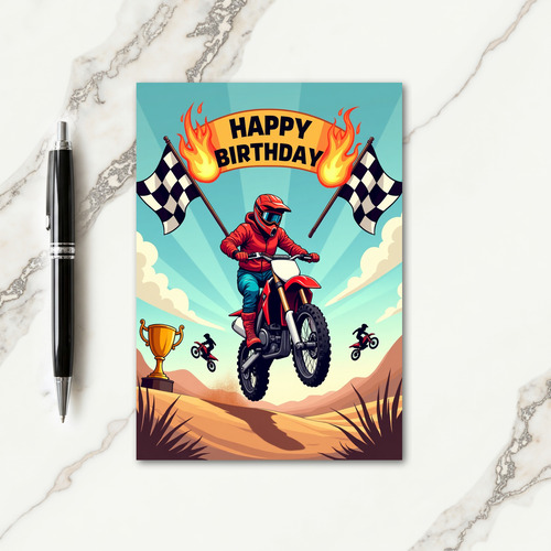 Birthday Action Rider Card