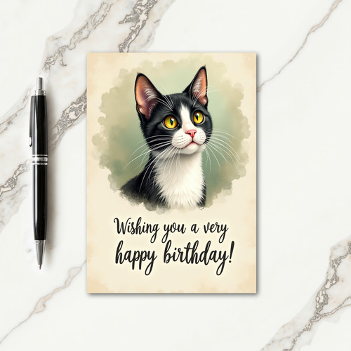 Birthday Art Cat Card