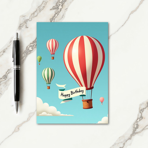 Birthday Balloon Flight Card