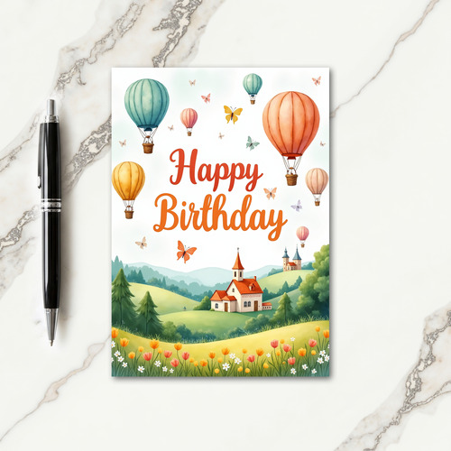 Birthday Balloon Sky Card