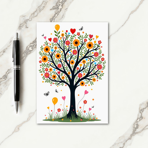 Birthday Balloon Tree Card