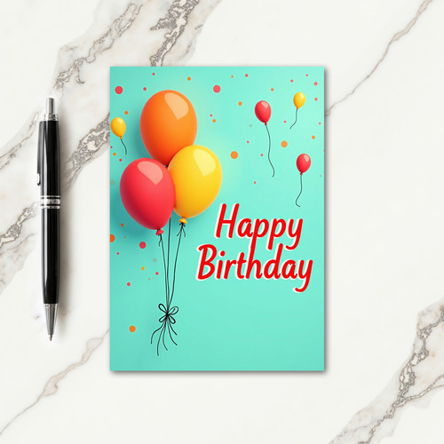 Birthday Balloons Art Card