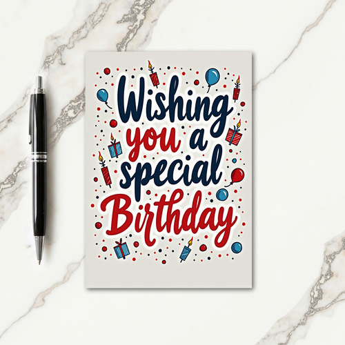 Birthday Balloons Wish Card