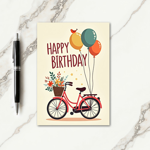 Birthday Bicycle Basket Card
