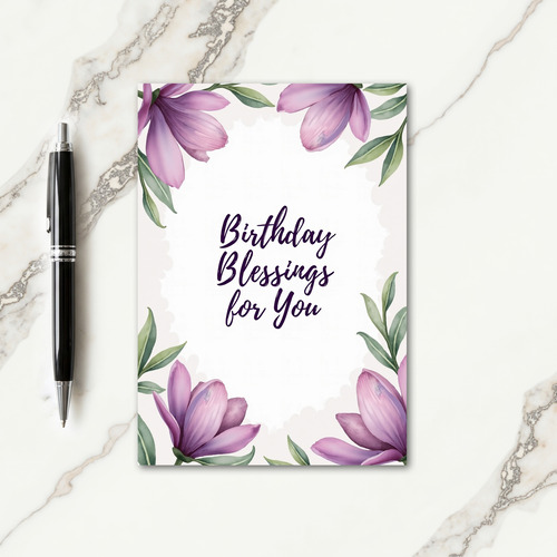 Birthday Blessings Floral Card