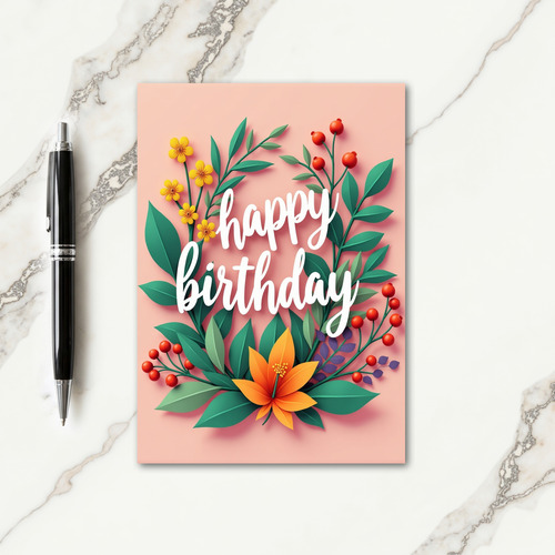 Birthday Botanical Art Card