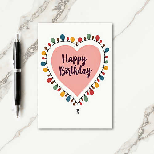 Birthday Brushstroke Heart Card