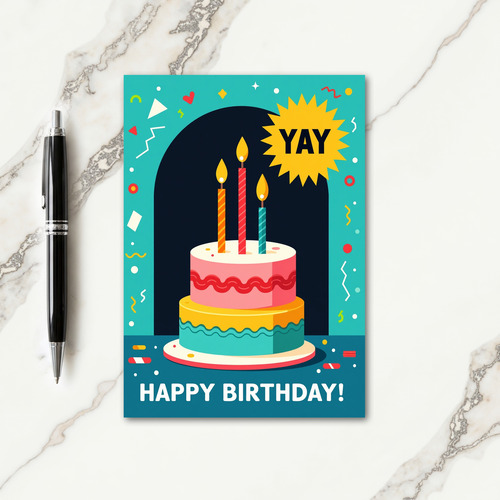 Birthday Cake Art Card