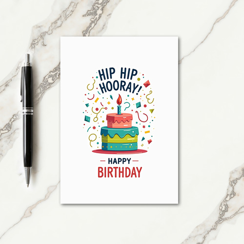 Birthday Cake Illustration Card