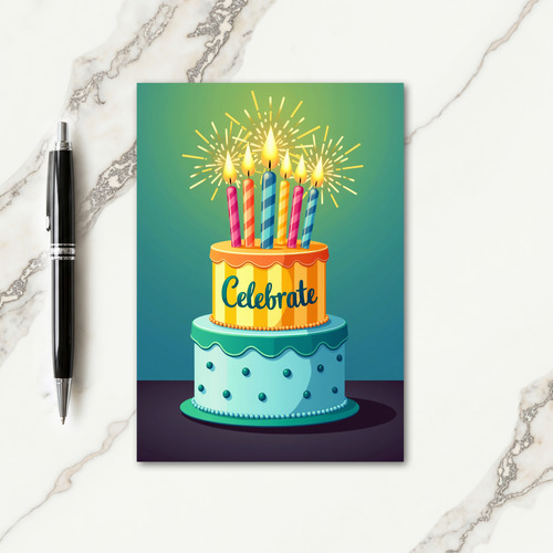 Birthday Cake Sparkler Card