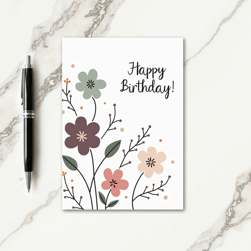 Birthday Calligraphy Wish Card