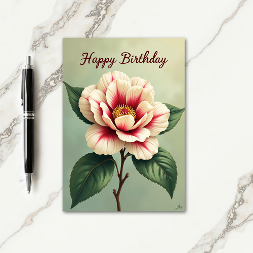 Birthday Camellia Bloom Card
